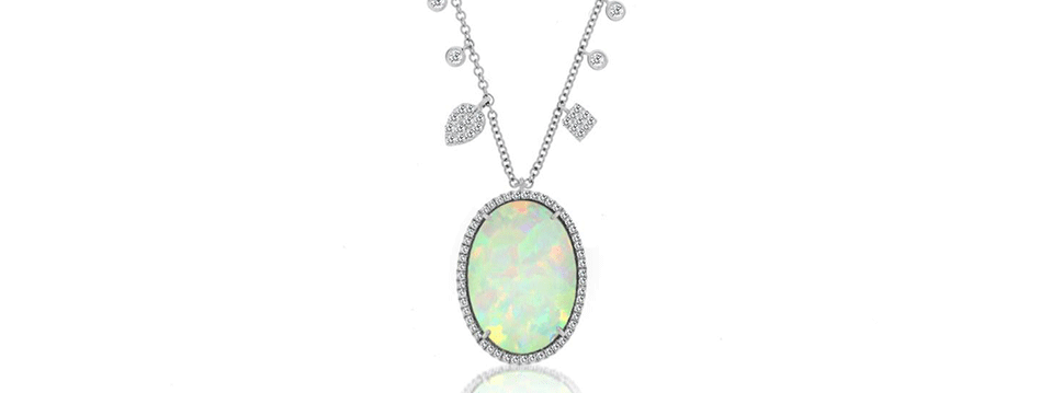 opal oval necklace